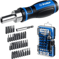 Реверсивная отвертка с насадками Компакт-37, 37 предм. ЗУБР Профессионал 25164-H37_z01