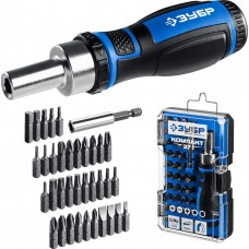 Реверсивная отвертка с насадками Компакт-37, 37 предм. ЗУБР Профессионал 25164-H37_z01