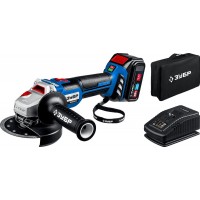 Бесщеточная УШМ 20 В 125 мм 1 АКБ 4 А·ч сумка Профессионал ЗУБР Т7 AB-125-41