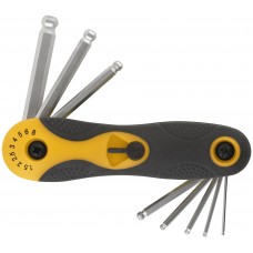 Ключи шестигранные с шаром CrV 8 шт. (1,5-8 мм) складные