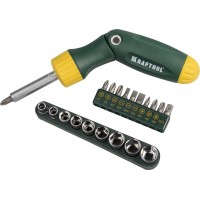 Отвертка реверсивно-рычажная 21 предм. с насадками X-Hard-21 KRAFTOOL 26151-H21