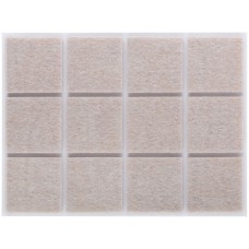 Подкладки для мебели самоклеющиеся квадратные 25 х 25 мм, 12 шт., войлок (67531)