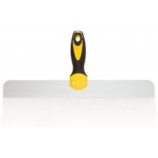 Шпатель фасадный нержавеющий Профи, прорезиненная ручка с метал.бойком 400 мм (06446)