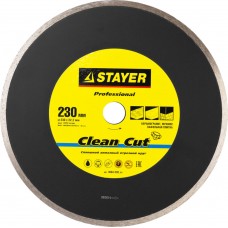 Диск алмазный сплошной Clean Cut, 230 мм, (22.2 мм, 5 х 2.4 мм) STAYER Professional 3664-230_z01