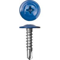 Саморез с пресс-шайбой и сверлом 25 х 4.2 мм, синий насыщенный, 400 шт ЗУБР ПШМ-С 5005 300211-42-025-5005