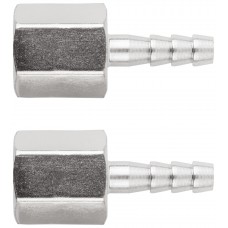 Адаптеры-соединители елочка 6 мм - внутренняя резьба 1/4, 2 шт. (81274)