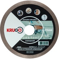 Диск алмазный сплошной по керамике для УШМ 125 x 1.4 x 22.23 x 8mm KRUGO (RCD05A)