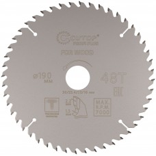 Диск пильный по дереву с тефлоновым покрытием 48Т, CUTOP Profi plus, 190 х 1,5/2,2 х 30/25,4/20/16 мм (75-19048Т)