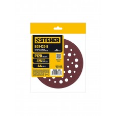 Круг шлифовальный на липучке STEHER BOS-125-S 125 мм Р120 44 отв. 5 шт. 35685-120  