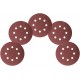 Круги шлифовальные с отверстиями (липучка), алюминий-оксидные, 125 мм, 5 шт. Р 40 (39662)