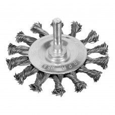 Щетка для дрели, 75 мм, плоская со шпилькой, крученая металлическая проволока Matrix (74430)