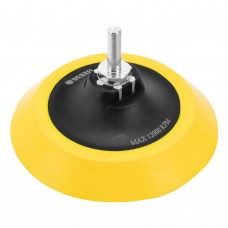 Тарелка опорная для дрели и УШМ с липучкой, 125 мм, мягкая, с адаптером c М14 на d8 Denzel (76248)