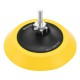 Тарелка опорная для дрели и УШМ с липучкой, 125 мм, мягкая, с адаптером c М14 на d8 Denzel (76248)