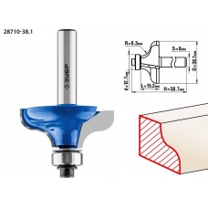 Фреза кромочная калевочная №8 38.1?15 мм радиус 6.3 мм ЗУБР Профессионал 28710-38.1