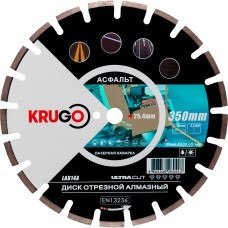 Диск алмазный для асфальта, лазерная сварка 350x25.4x40x3.2x10/15mm KRUGO (LAB14A)