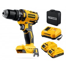 Дрель-шуруповерт ударная бесщеточная сумка STEHER 20 В 65 Н·м 2 АКБ LMS (2 А·ч) CBS-65-22  