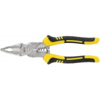 Плоскогубцы комбинированные многофункциональные, эксцентриковый шарнир, прорезинен. ручки, Профи 180 мм (51015)