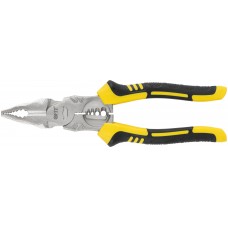 Плоскогубцы комбинированные многофункциональные, эксцентриковый шарнир, прорезинен. ручки, Профи 180 мм (51015)
