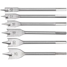 Свёрла по дереву перовые набор, 6 шт. (10-12-16-18-20-25 мм) (36160)