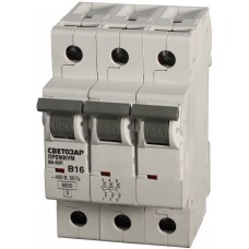 Автоматический выключатель ВА-60П, 3P, 6А, B, 6кА, Премиум СВЕТОЗАР SV-49013-06-B
