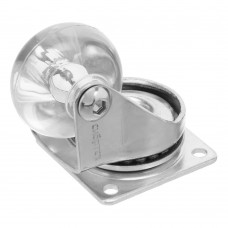 Колесо ПУ прозрачное поворотное d-35 мм, крепление платформенное Сибртех (68731)