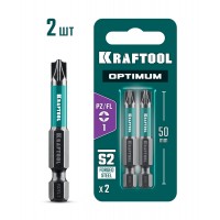 KRAFTOOL OPTIMUM PZ/FL 1, 50 мм, 2 шт, биты (261241-1-50-2)
