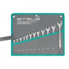 Набор ключей комбинированных 6-22 мм, 12 шт, CrV, матовый хром Stels (15421)