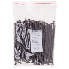 Саморезы черные по гипроку к металлу 4,8 х 102 100 шт (фасовка) (22693-0)