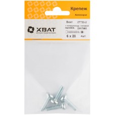 Винт с полуцилиндрич. головкой с полной резьбой оцинков. DIN 7985 6х20 4 шт.(фасовка) (27733-2)