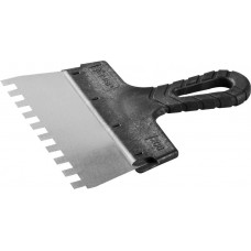 Шпатель фасадный нержавеющий 200 мм зуб 10?10 мм пластиковая ручка ЗУБР 10078-20-10