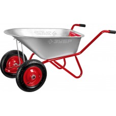 Садово-строительная тачка 90 л, 180 кг, двухколесная, пневматические колеса ЗУБР Т-21 39952