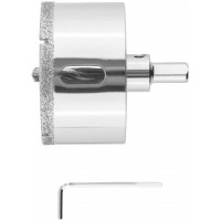 Коронка кольцевая по керамограниту, камню и кафелю алмазная с центровочным сверлом 68х70 мм (16225)