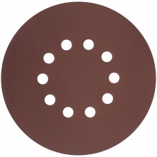 Круги шлифовальные с отверстиями (липучка), алюминий-оксидные, 225 мм, 5 шт. Р 400 (39901)