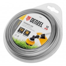 Леска для триммера армированная алюминием квадратная, 3,0мм х 15м, блистер ALUFLEX Denzel (96836)
