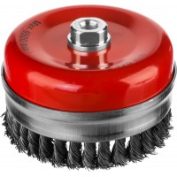 Чашечная щетка-крацовка для УШМ 125 мм, жгутированная стальная проволока 0.5 мм MIRAX 35144-125
