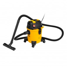 Пылесос строительный RVC20, 1400 Вт, бак 20 л, шланг 3 м, розетка с автосинхр. Denzel (28202)