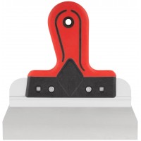 Шпатель фасадный Профи, нержавеющая сталь, прорезиненная ручка 200 мм (06422)