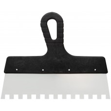 Шпатель зубчатый, 10х10 мм, нержавеющая сталь, пластиковая ручка, , 250 мм (30-2348)