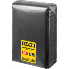 Мешки мусорные строительные HEAVY DUTY, 240 л, 50 шт, черные, особопрочные STAYER 39154-240