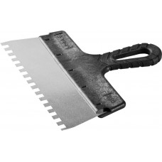 Шпатель фасадный нержавеющий 250 мм зуб 8?8 мм пластиковая ручка ЗУБР 10078-25-08