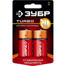 Батарейки алкалиновые TURBO, C x 2, 1.5 В ЗУБР 59215-2C_z01