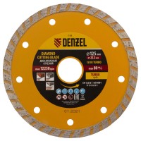 Диск алмазный, отрезной Turbo, 125 х 22.2 мм, сухая резка Denzel (73108)