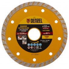 Диск алмазный, отрезной Turbo, 125 х 22.2 мм, сухая резка Denzel (73108)