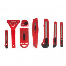 Набор ножей, выдвижные лезвия, 9 мм-3 шт, 18 мм-2 шт, скребки 40 и 52 мм Matrix (78991)