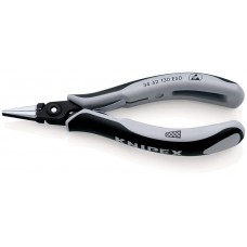 Плоскогубцы захватные прецизионные для электроники ESD, плоские широкие губки с насечкой, 130 мм, 2-комп антистатические ручки (KN-3442130ESD)