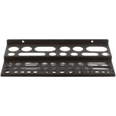 Полка для инструмента пластиковая мини черная, 48 отверстий, 300х150 мм