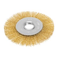 Щетка для УШМ, 125 мм, посадка 22.2 мм, плоская, латунированная витая проволока Matrix (74656)