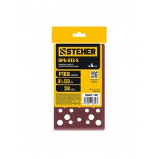 Лист шлифовальный на липучке STEHER BPS-813-S 81х133 мм Р180 46 отв. 5 шт. 35687-180  