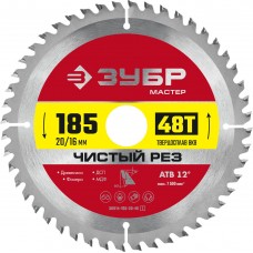 Диск пильный по дереву Чистый рез 185 x 20/16 мм, 48Т ЗУБР 36914-185-20-48_z01