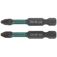 Биты кованые ударные, сталь S2, односторонние 50 мм PZ2, Профи 2 шт., блистер (57482)